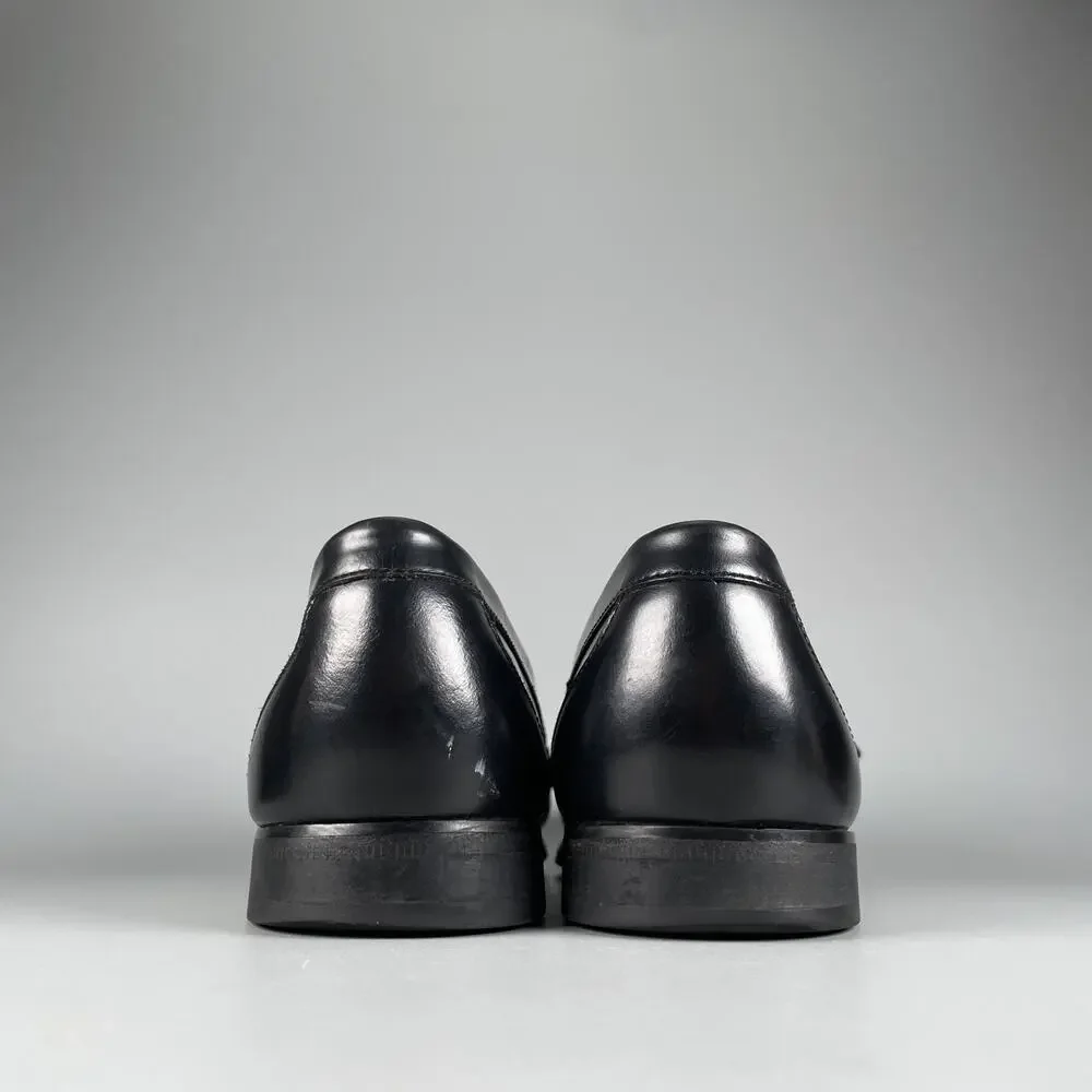 G.H. Bass Men's Size 8 Black Leather Casual Slip On Kilt Dress Shoes Casual GUC